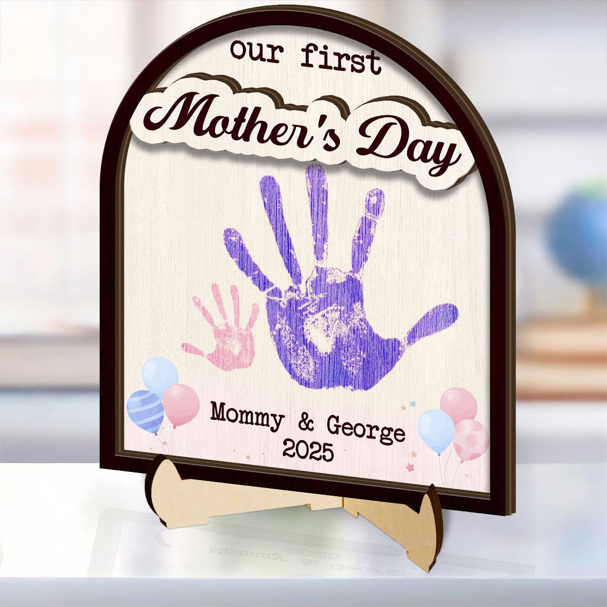 Our First Mother's Day - Personalized 2-Layered Wooden Plaque