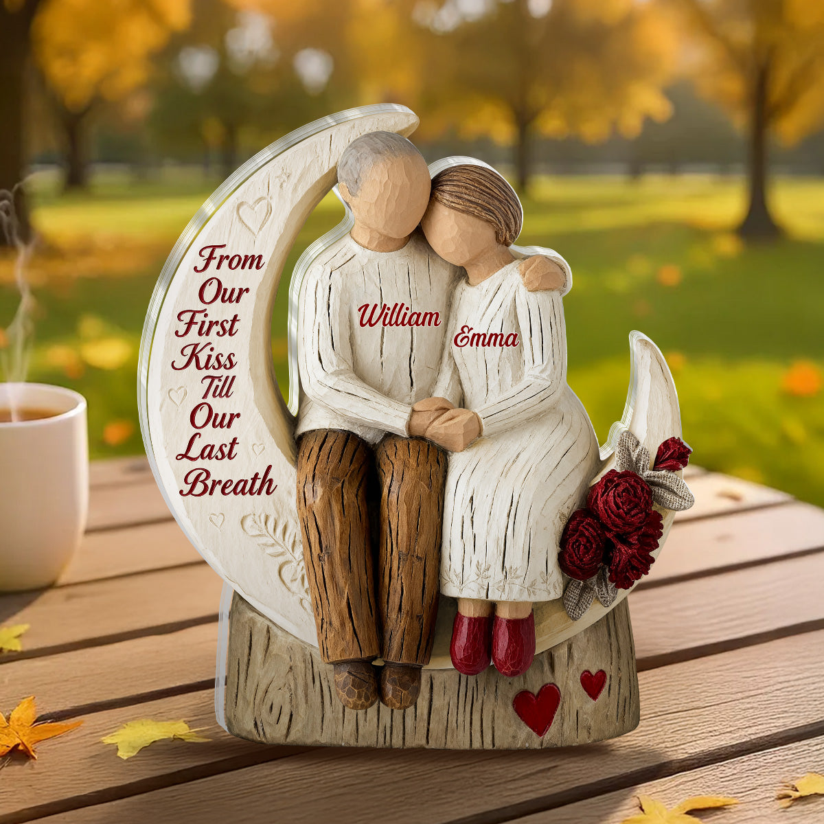 From Our First Kiss Till Our Last Breath - Personalized Custom Shaped Squared Acrylic Plaque