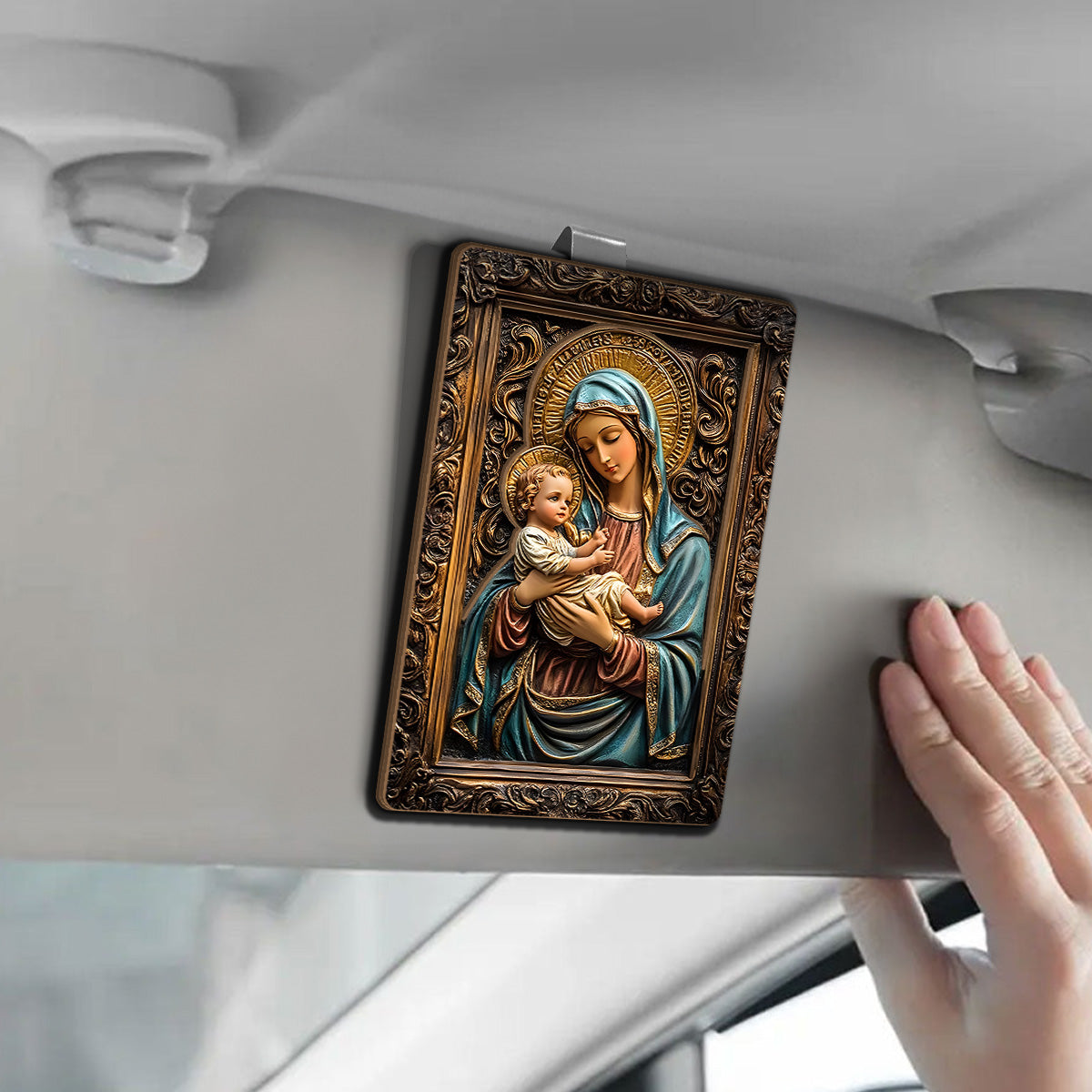 Mary & Jesus - Car Visor Clip