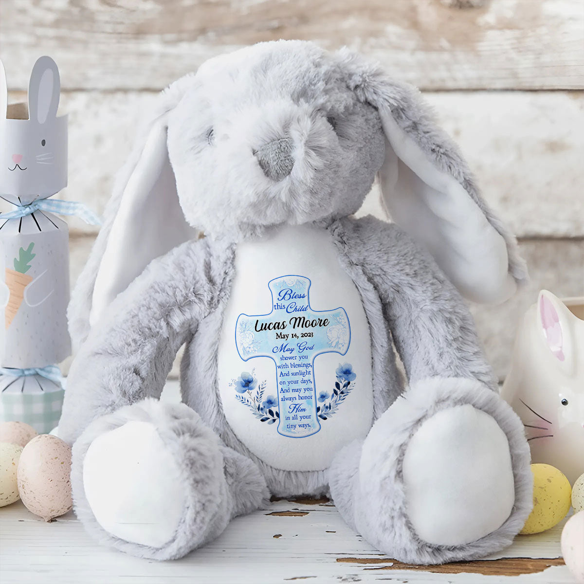 Bless This Child - Personalized Stuffed Bunny