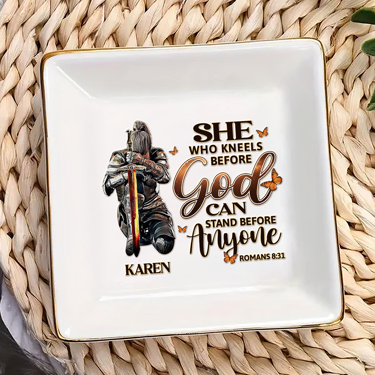 She Who Kneels Before God - Personalized Jewelry Dish