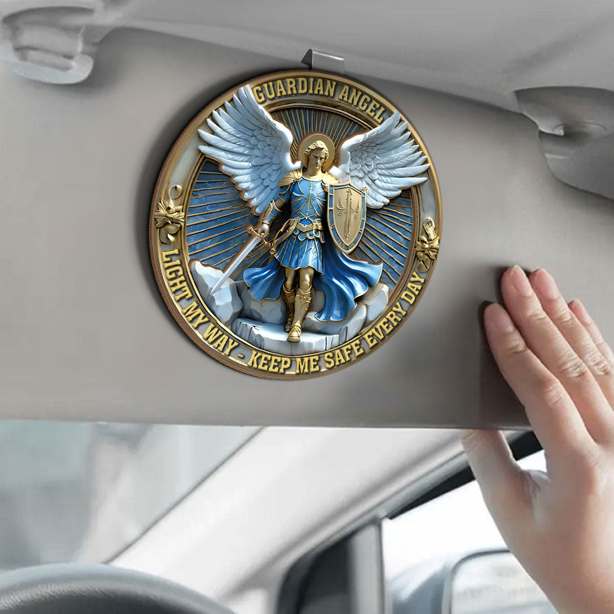 Light My Way Guardian Angel - Car Visor Clip