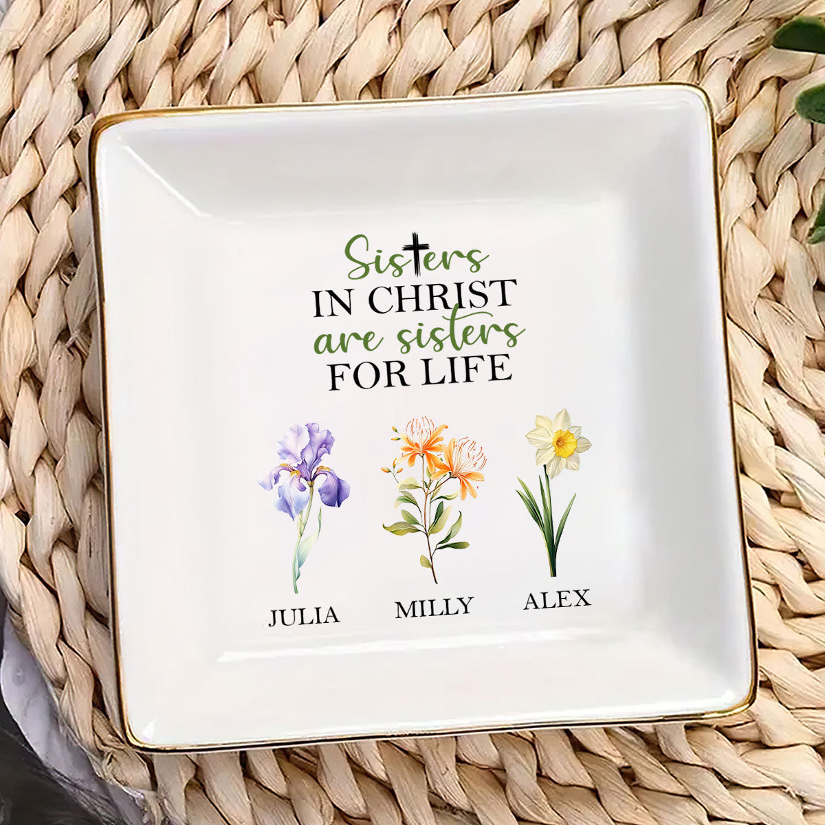 Sisters in Christ - Personalized Jewelry Dish FCJDLEHA1910M