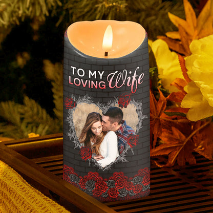 To My Loving Wife - Personalized Flameless LED Candle