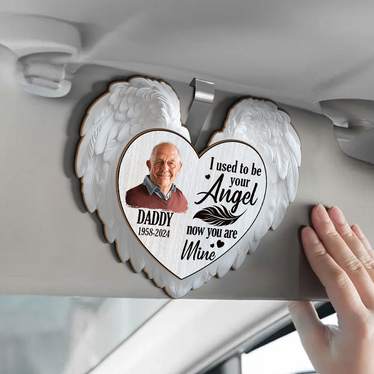 I Used To Be Your Angel Now You're Mine - Personalized Car Visor Clip FCCVCLETN2239TA