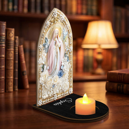 Blessed Mary Prayer Gift - Personalized Candle Holder