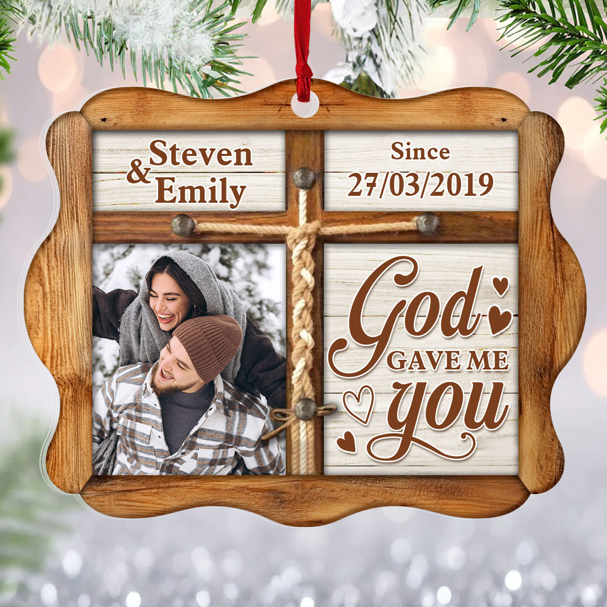 God Gave Me You - Personalized 1-Side Acrylic Ornament