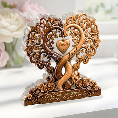 Two Roots One Heart - Personalized Custom Shaped Acrylic Plaque