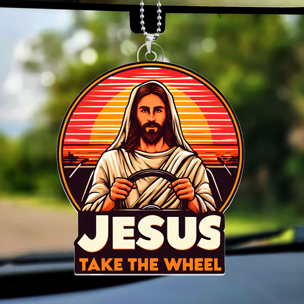 Jesus Take The Wheel - Personalized Car Acrylic Hanging Ornament