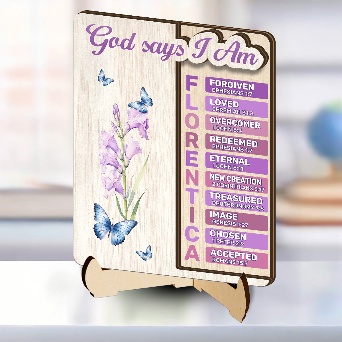 God Says You Are - Personalized 2-Layered Wooden Plaque