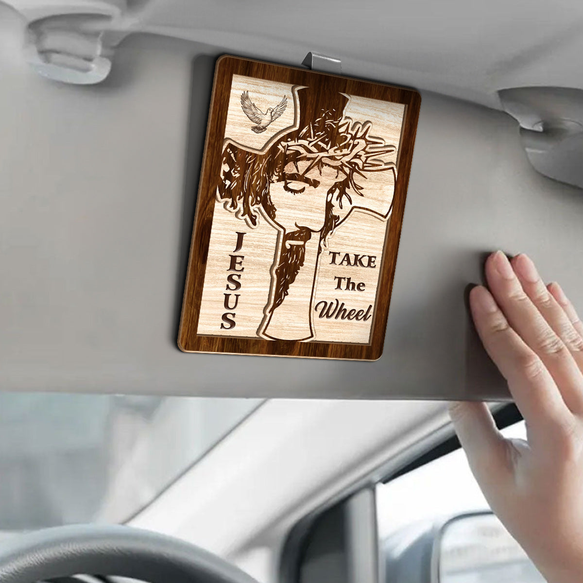 Jesus, Take The Wheel - Car Visor Clip FCCVCLEHA2121L