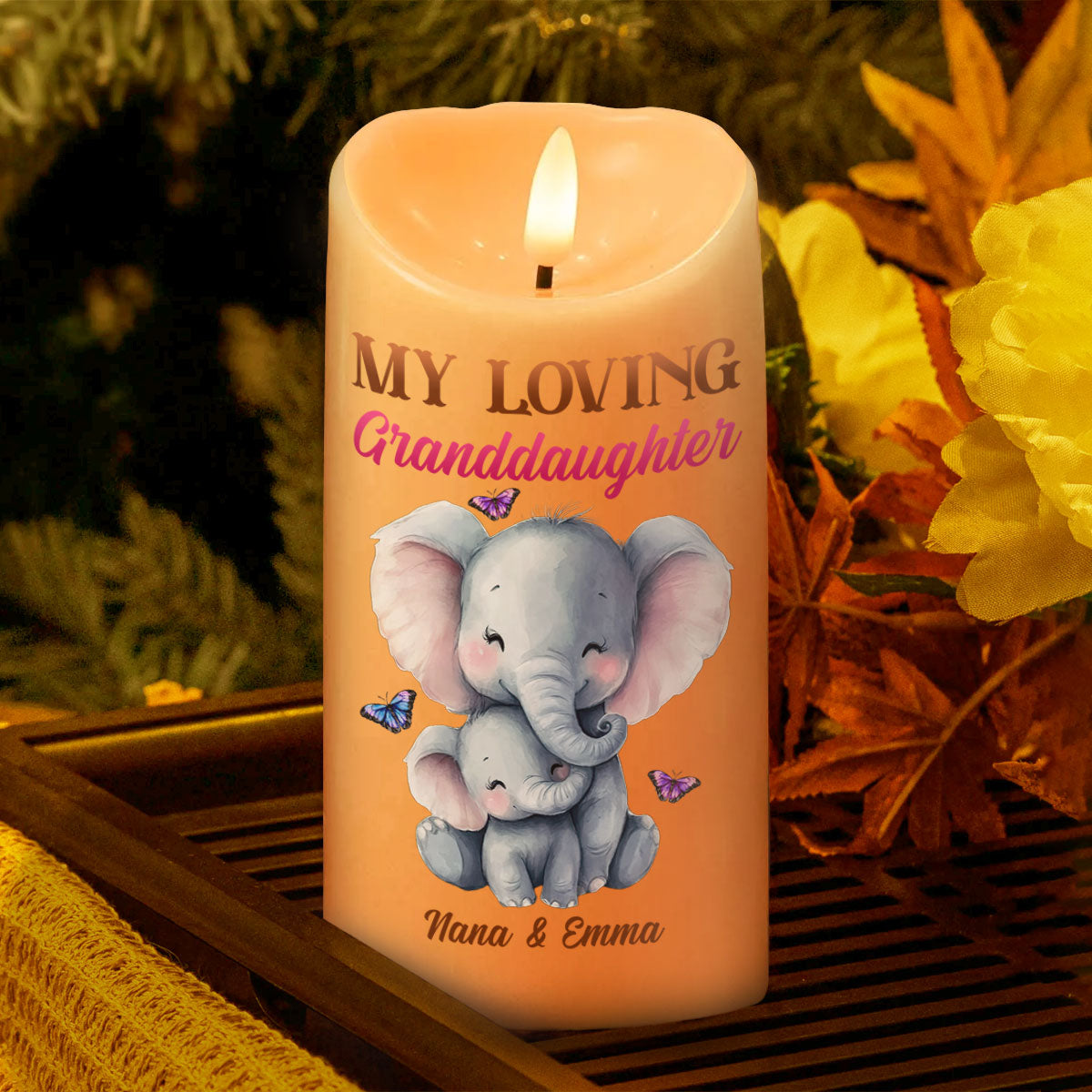 To My Granddaughter I Love You - Personalized Flameless LED Candle