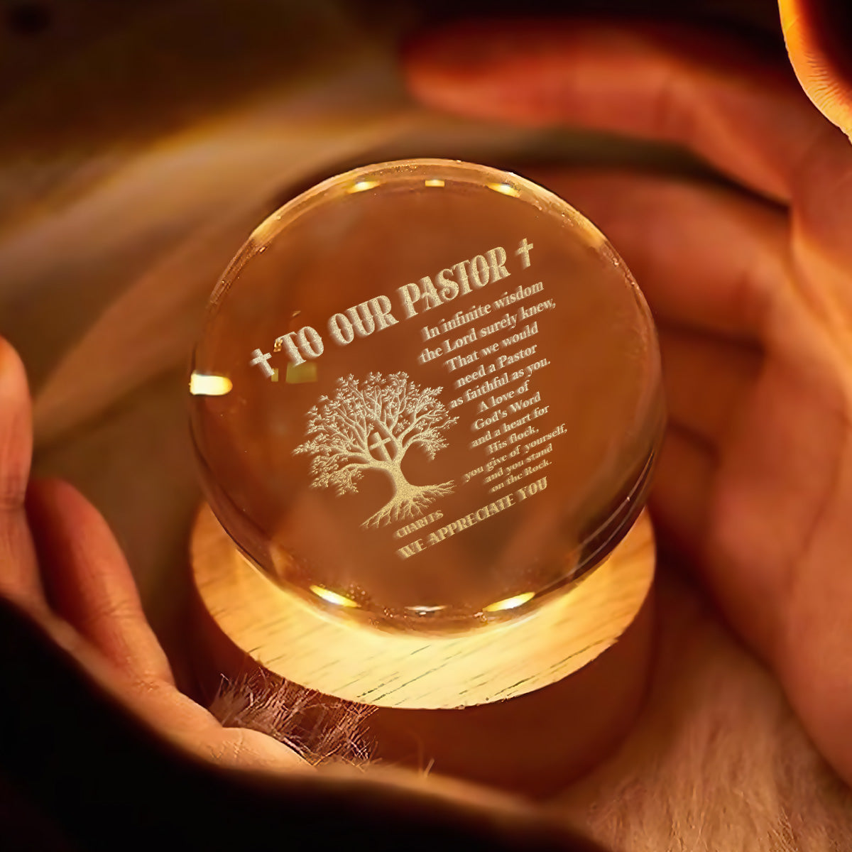 To Our Pastor - Personalized Crystal Ball Night Light