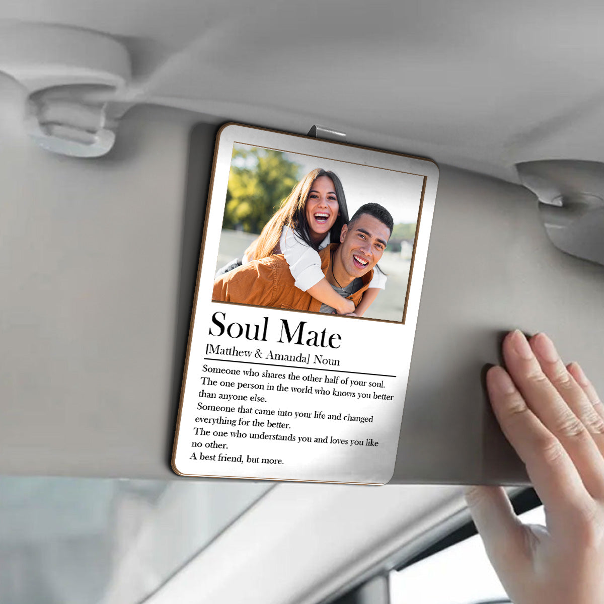 Soulmate Definition Couple - Personalized Car Visor Clip