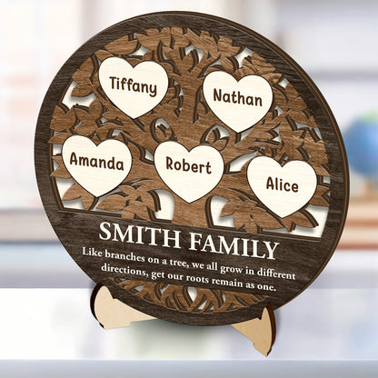 Family Tree - Personalized 2-Layered Wooden Plaque