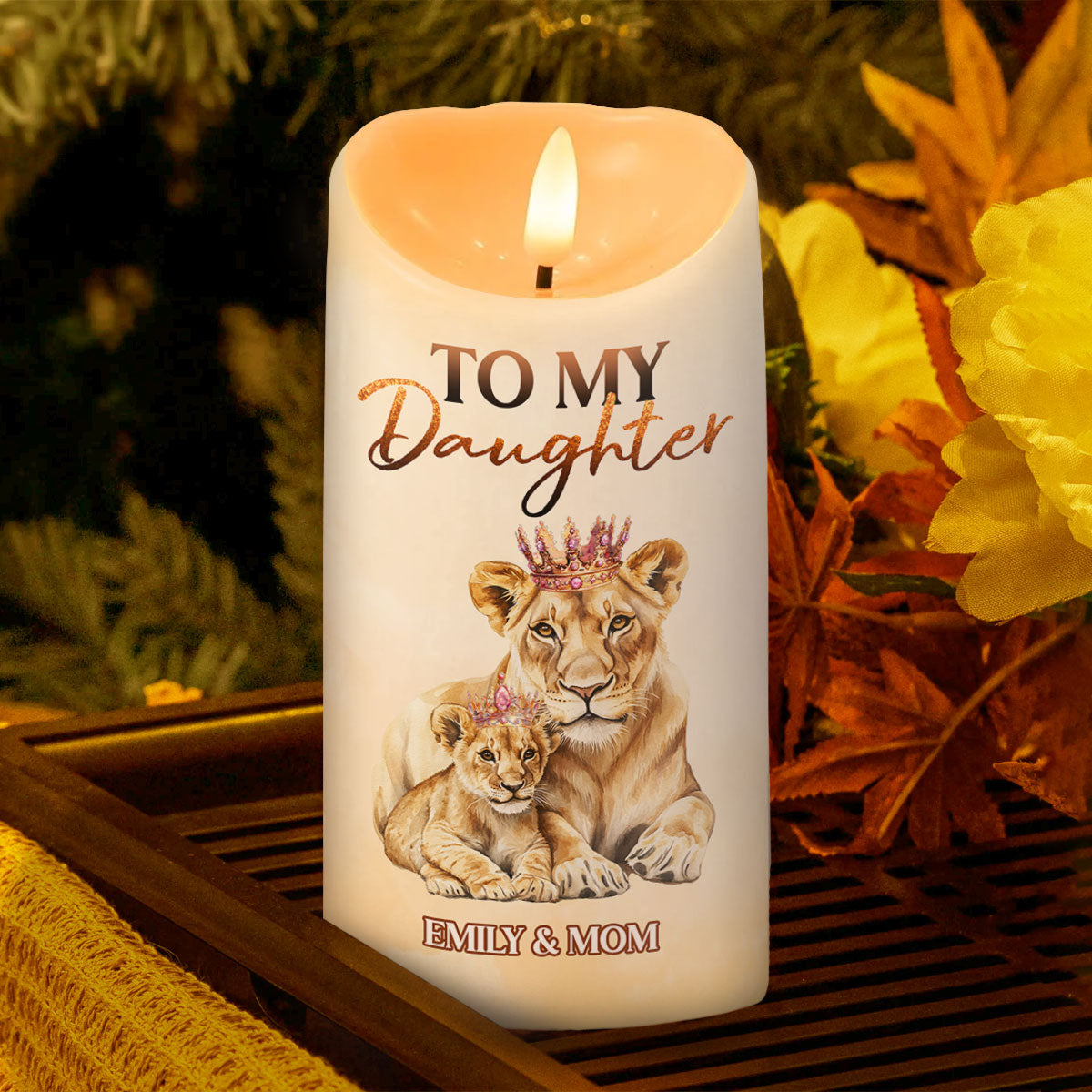 To My Granddaughter Daughter Straighten Your Crown - Personalized Flameless LED Candle