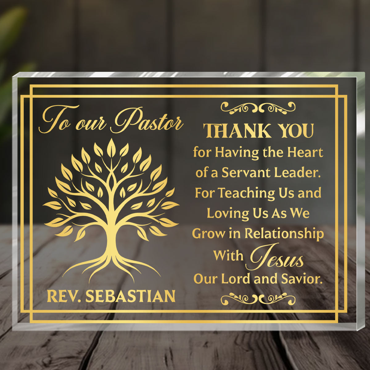 Pastor We Appreciate You - Personalized Custom Shaped Squared Acrylic Plaque