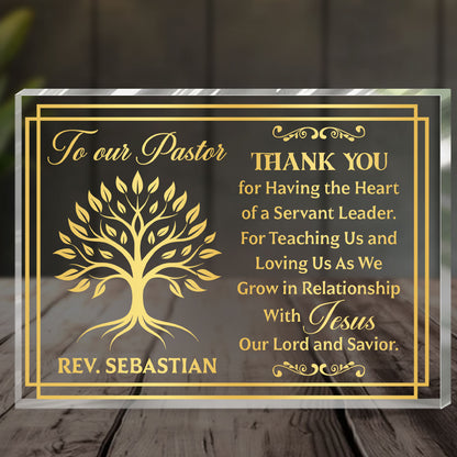 Pastor We Appreciate You - Personalized Custom Shaped Squared Acrylic Plaque