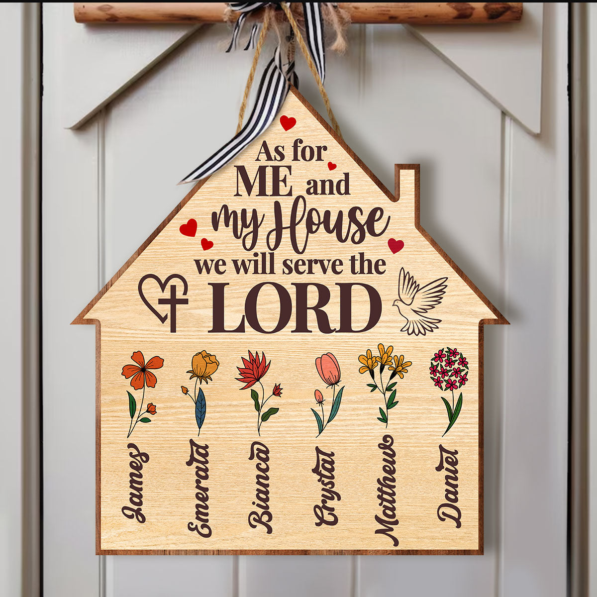 As For Me And My House We Will Serve The Lord - Personalized Wooden Sign