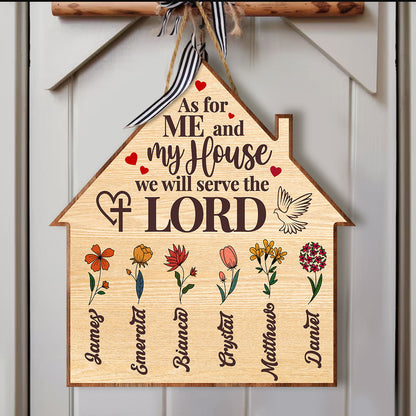 As For Me And My House We Will Serve The Lord - Personalized Wooden Sign