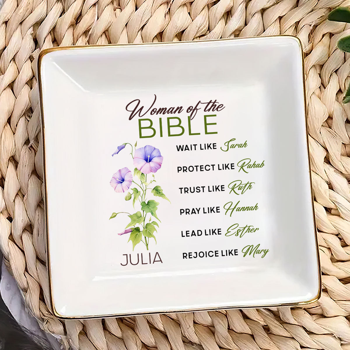 Woman Of God Bible - Personalized Jewelry Dish FCJDLEHA1916L