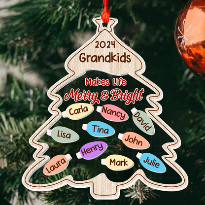 Family Makes Life Merry And Bright - Personalized 3 Layered Christmas Shaker Ornament FCCSOLETN2754M