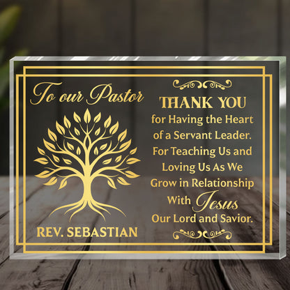 Pastor We Appreciate You - Personalized Custom Shaped Squared Acrylic Plaque