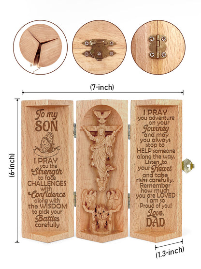 To My Son/Daughter - Personalized Openable Wooden Cylinder Sculpture of Jesus Christ CVSM26