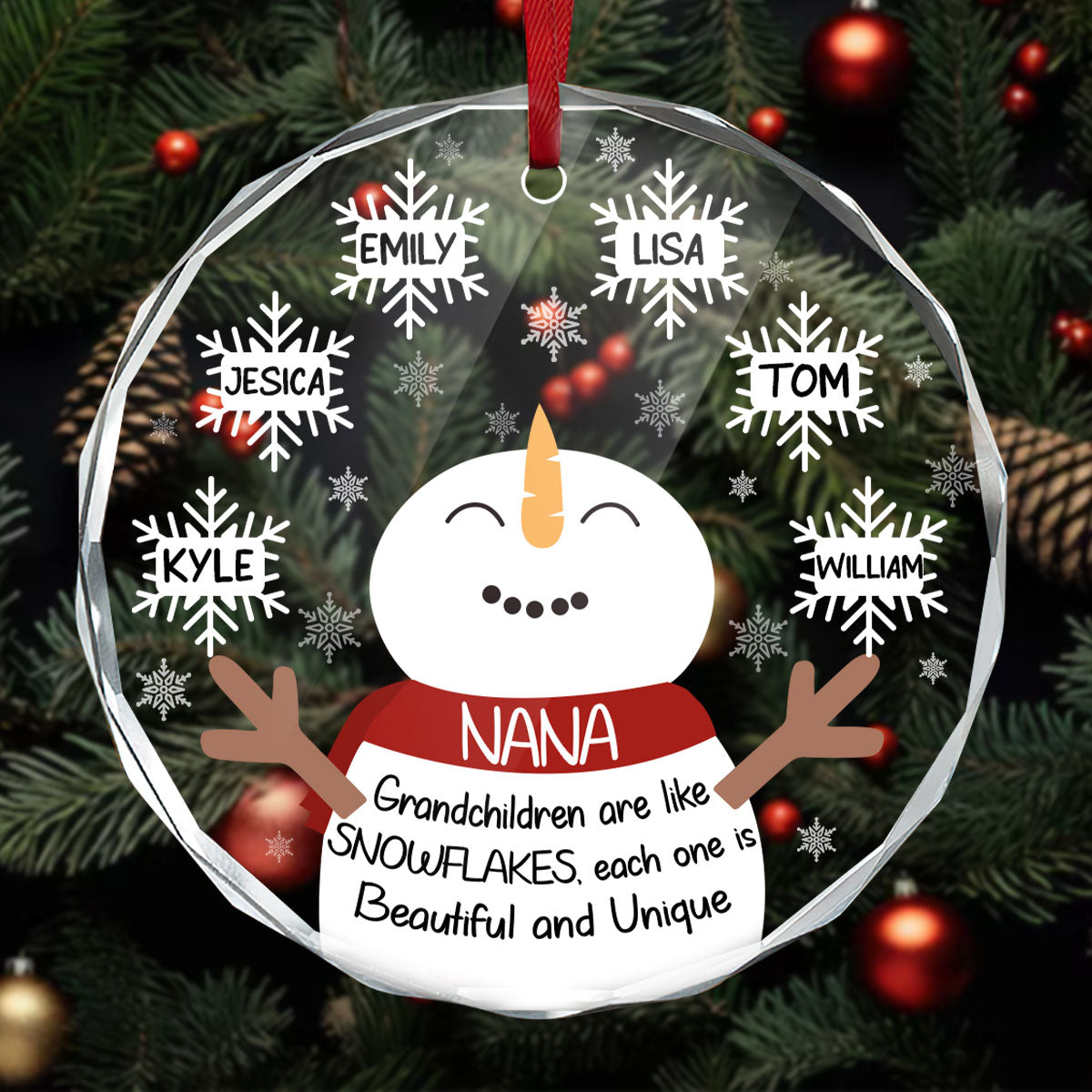 Grandkids Are Like Snowflakes - Personalized Custom Glass Ornament FCURGOPLEHA2522L