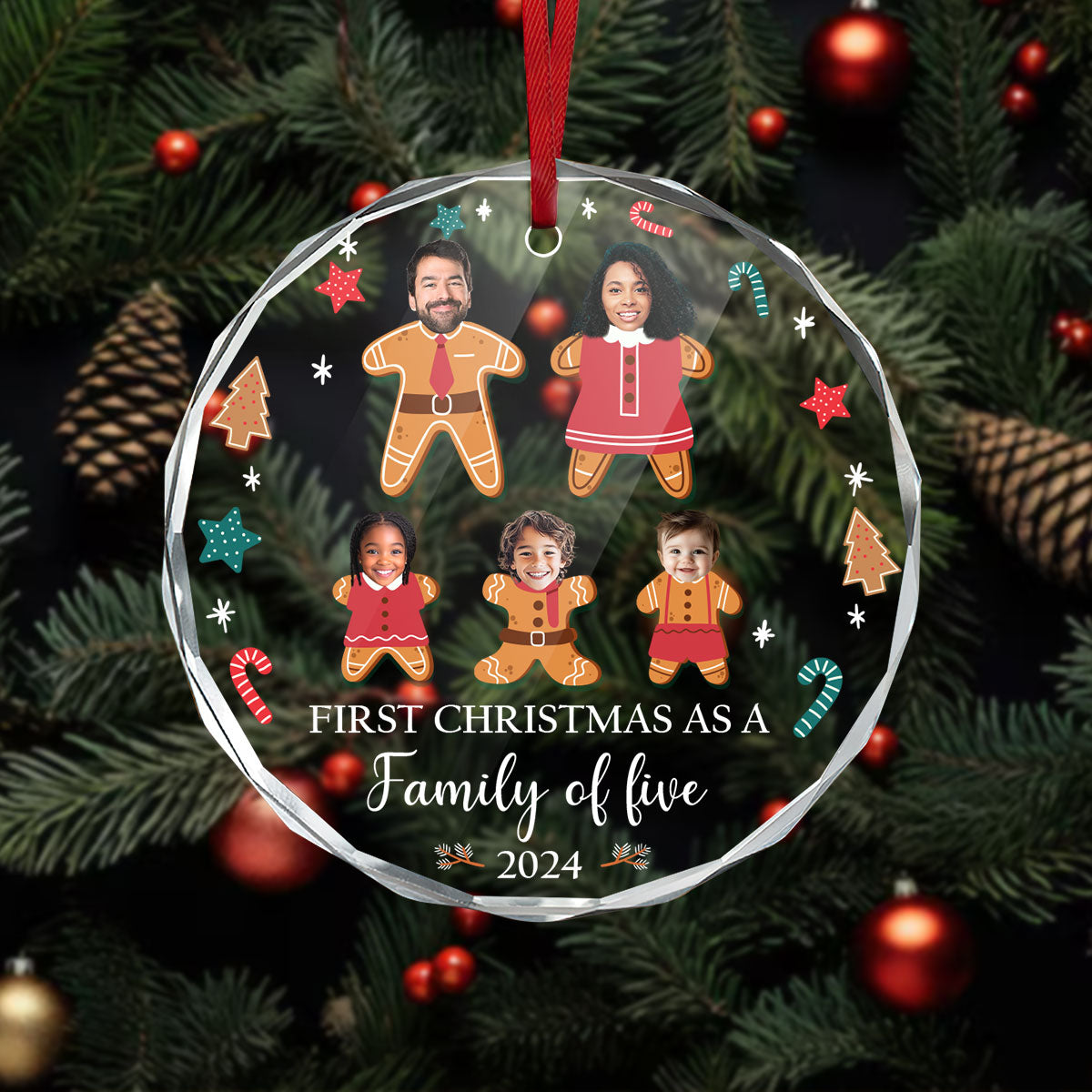 First Christmas - Personalized Custom Glass Ornament FCURGOPLEHA2185TA