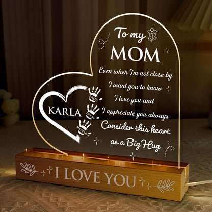 This Heart As A Big Hug - Personalized Acrylic Plaque Night Light
