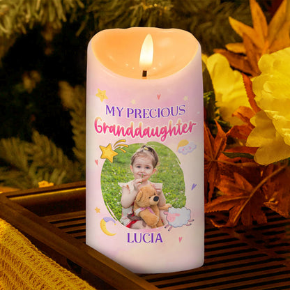 My Precious Granddaughter Faith Hope Love - Personalized Flameless LED Candle