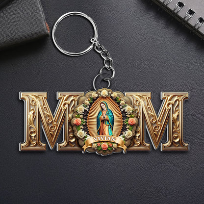 Vintage Virgin Mary Mom - Personalized Acrylic Keychain