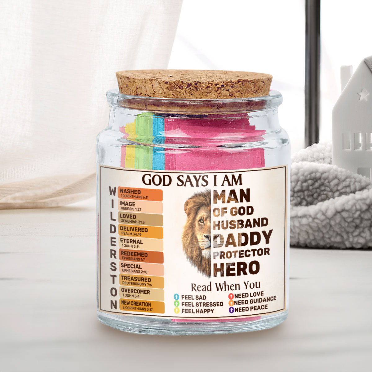 God Says I Am Man Of God - Personalized Bible Verse Jar For Dad