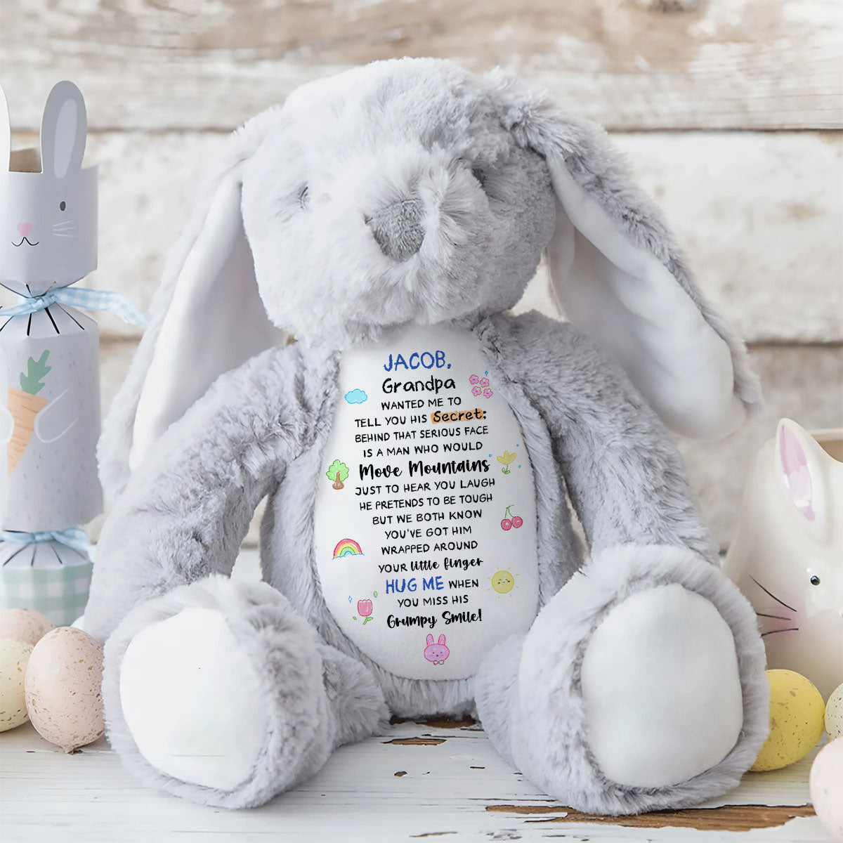 Grandpa Wants To Tell You - Personalized Stuffed Bunny