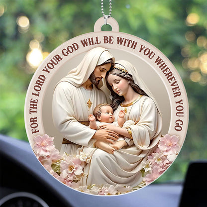 God Is With You Wherever You Go - 1-Side Car Acrylic Hanging Ornament