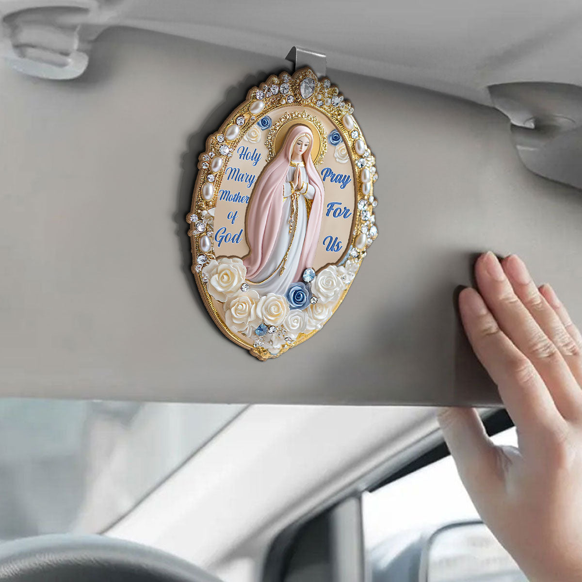 Holy Grace Virgin Mary - Car Visor Clip