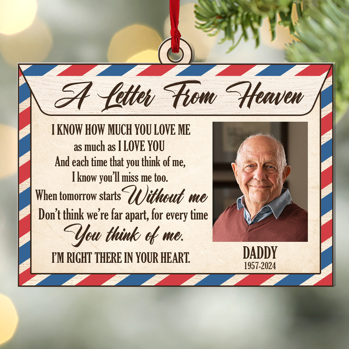 A Letter From Heaven - Personalized Memorial 1-Side Acrylic Ornament