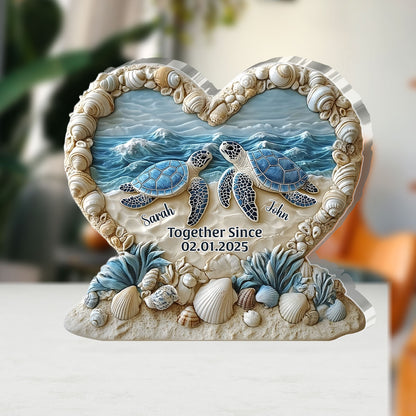 Forever By The Sea - Personalized Custom Shaped Squared Acrylic Plaque