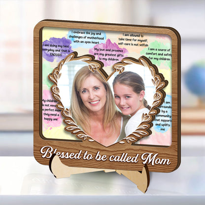 Mom's Affirmations - Personalized 2-Layered Wooden Plaque