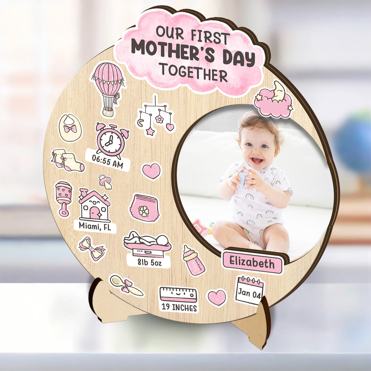 Our First Mother's Day - Personalized 2-Layered Wooden Plaque