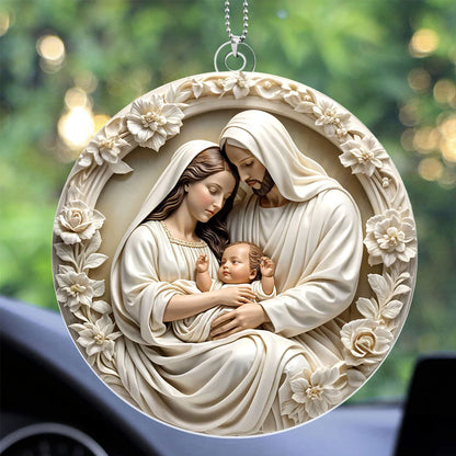 Nativity Scene - Personalized 1-Side Car Acrylic Hanging Ornament