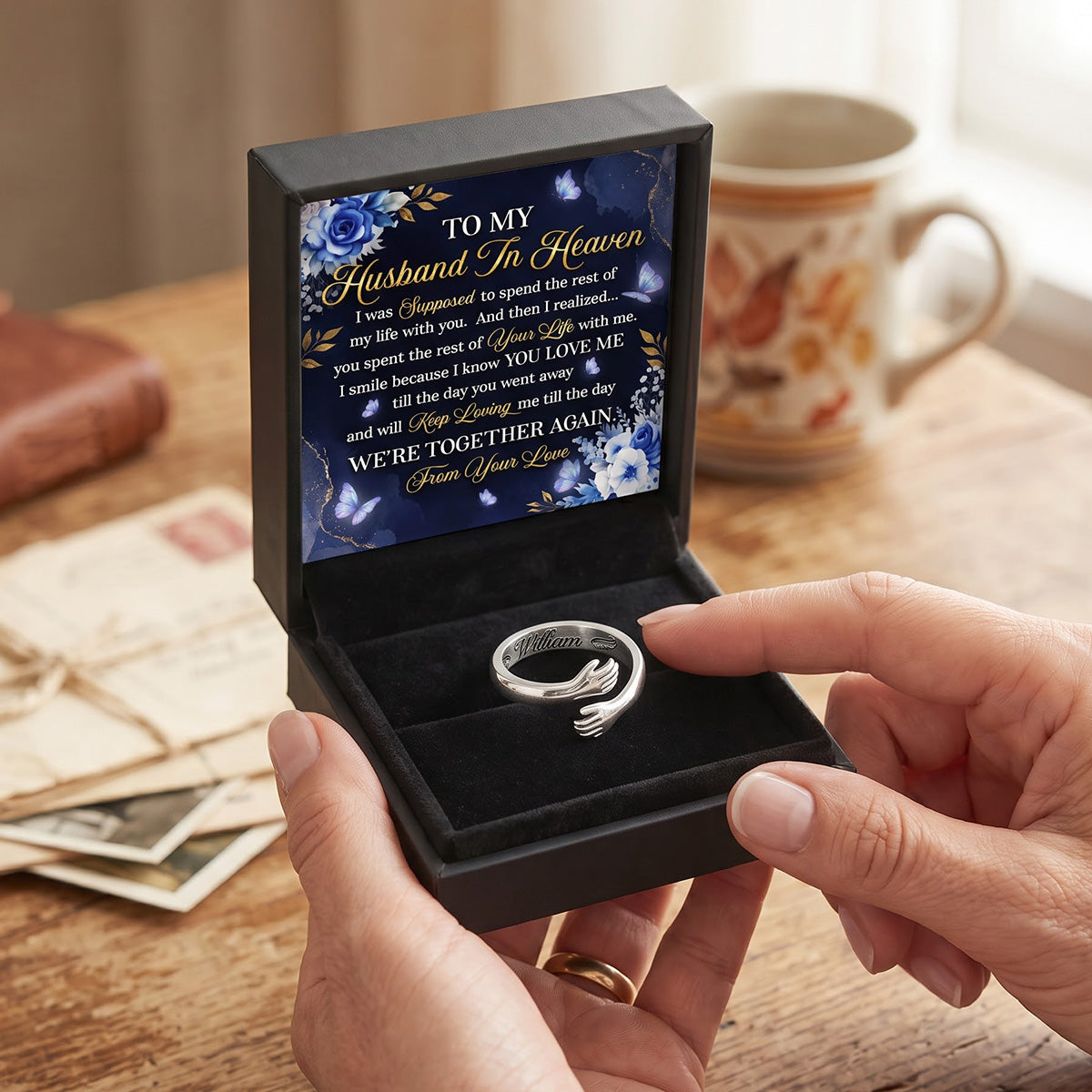 Till The Day We’re Together Again - Personalized Hug Ring