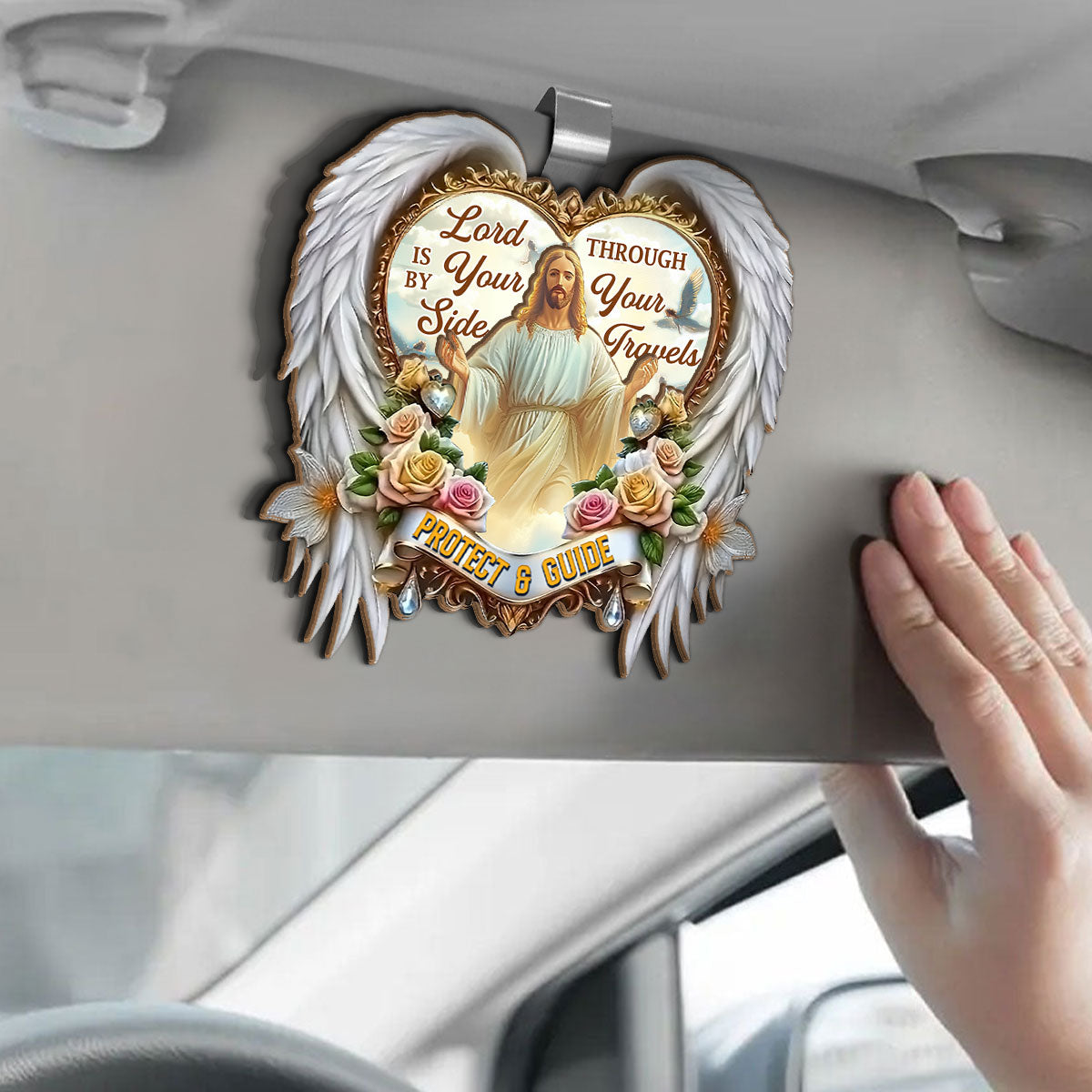 Lord Is By Your Side, Through Your Travels - Car Visor Clip