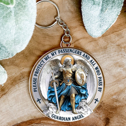 Guardian Angel Keep Me Safe Every Day - Personalized Acrylic Keychain