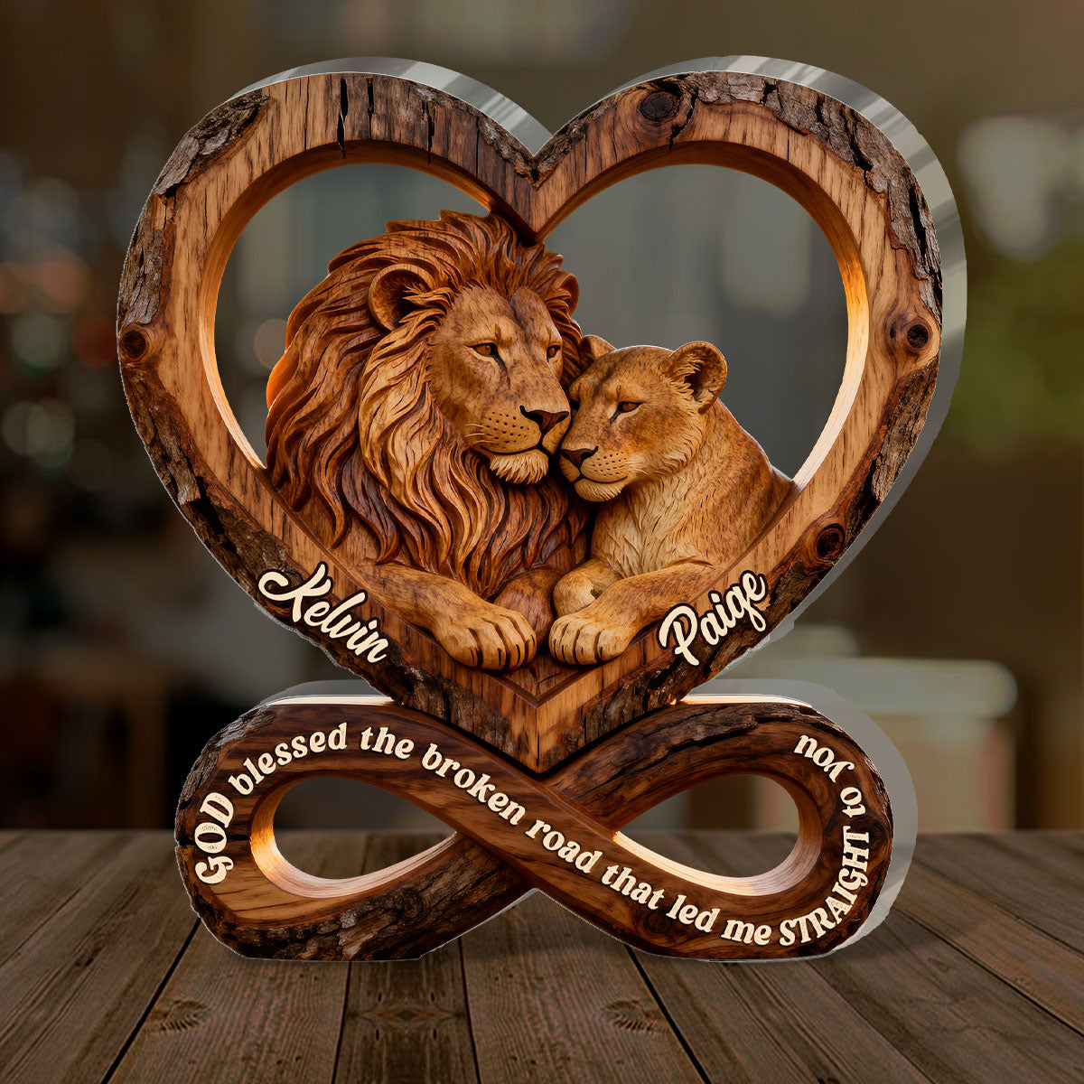 God Blessed The Broken Road That Led Me Straight To You - Personalized Custom Shaped Squared Acrylic Plaque