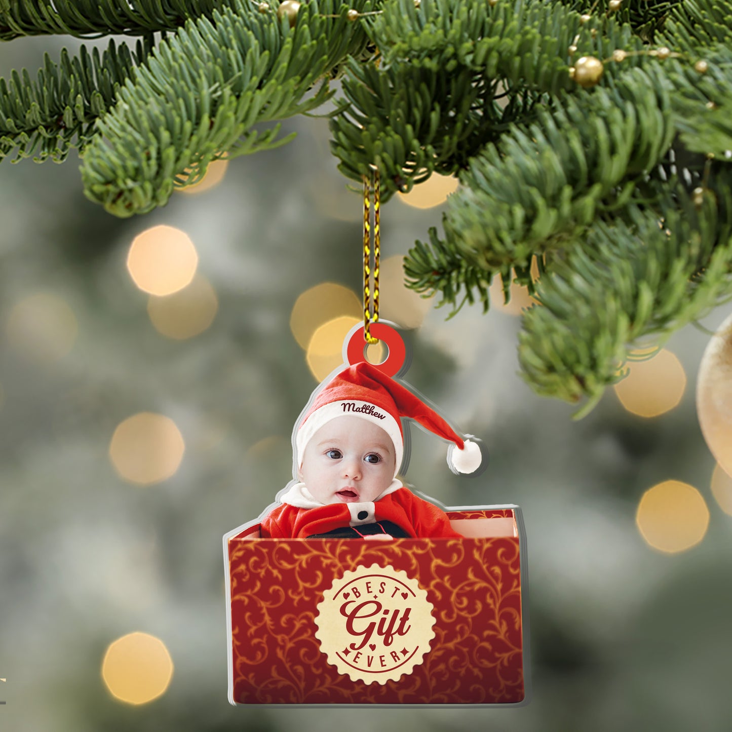 Best Gift Ever Baby's First Christmas - Personalized 1-Side Acrylic Ornament FCACOLETN2274T