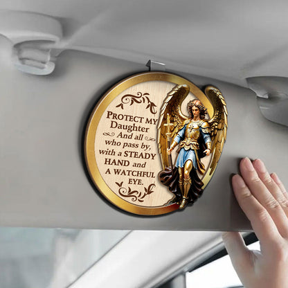 Protect Us With A Steady Hand And A Watchful Hand - Personalized Car Visor Clip