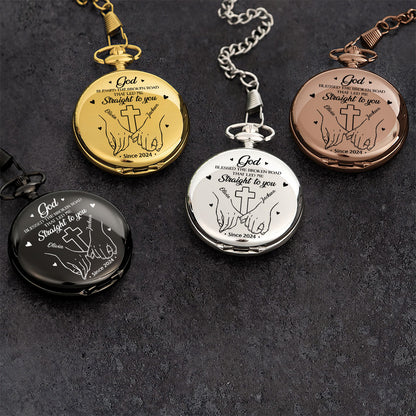 God Blessed The Broken Road That Led Me Straight To You - Personalized Pocket Watch