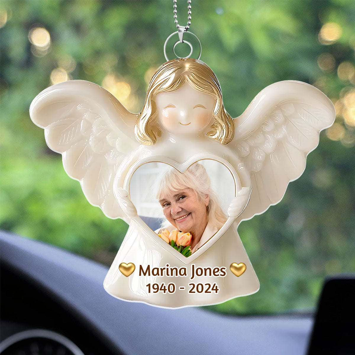 Angel - Personalized 1-Side Car Acrylic Hanging Ornament